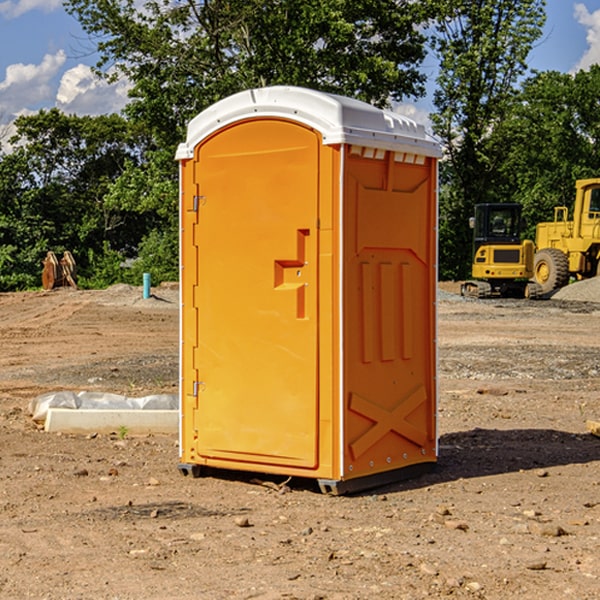 how often are the portable restrooms cleaned and serviced during a rental period in Germantown KY